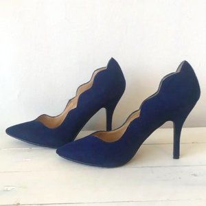 Chinese Laundry Scallop Navy Blue Pump Heel 7